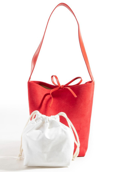 Fame Bucket Pouch Faux Suede Tote Bag