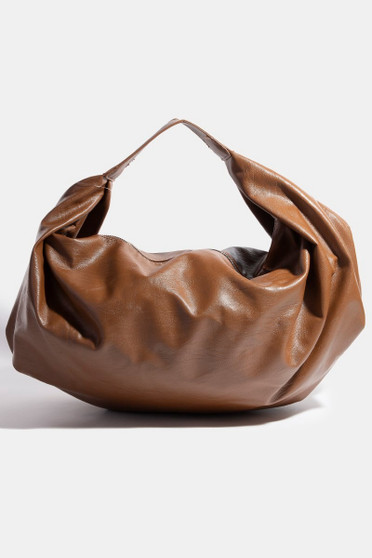 Fame Simple Faux Leather Hobo Shoulder Bag