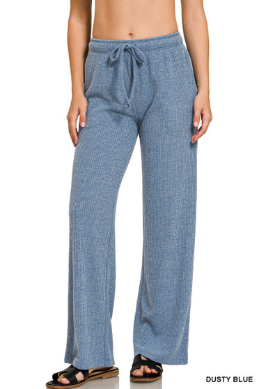 Zenana Ribbed Drawstring Lounge Pants