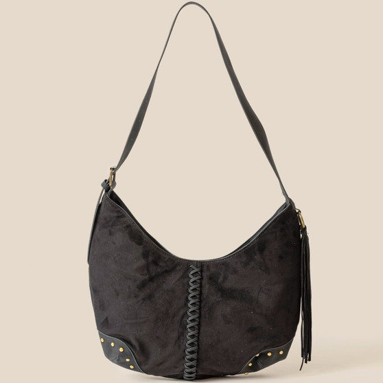 Fame Braided Detail Hobo Shoulder Bag