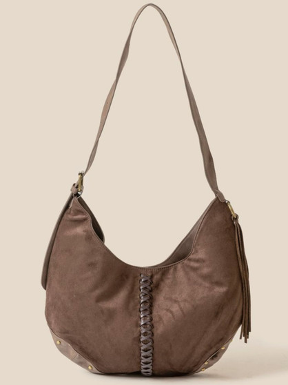 Fame Braided Detail Hobo Shoulder Bag