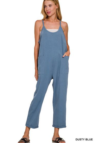 Zenana Spaghetti Strap Pocketed Jumpsuit