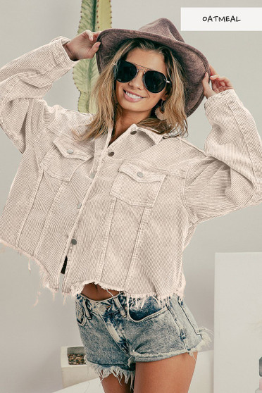 BiBi Vintage Washed Corduroy Jacket