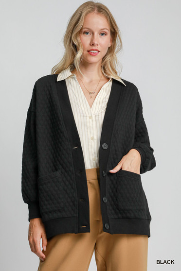 Umgee Button-Up Jacquard Cardigan