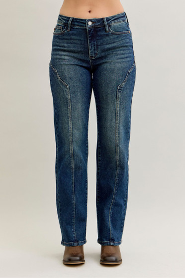 Judy Blue Full Size Seam Detail Straight Leg Jeans Plus Size