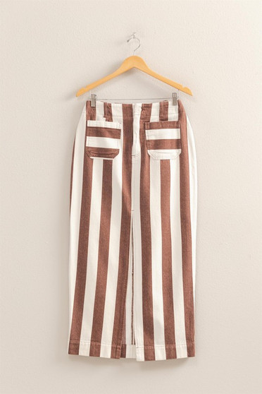 HYFVE Striped Pocket Detail Maxi Skirt