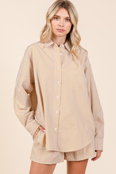 Mittoshop Striped Shirt and Shorts Set