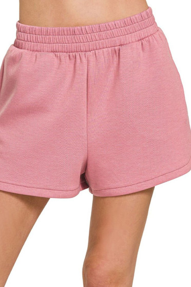 Zenana Scuba Elastic Waistband Dolphin Shorts