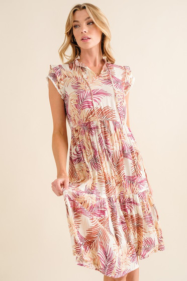 And The Why Boho Printed Tiered Dress