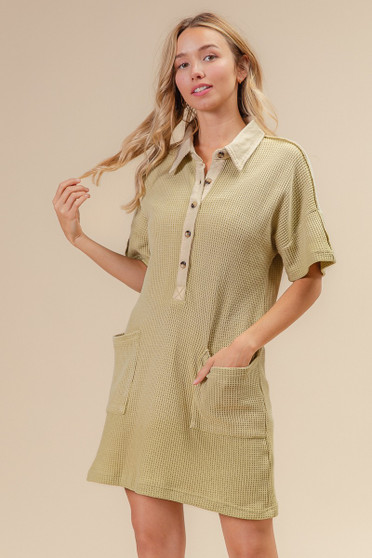 BiBi Dip Dye Mineral Washed Knit Dress