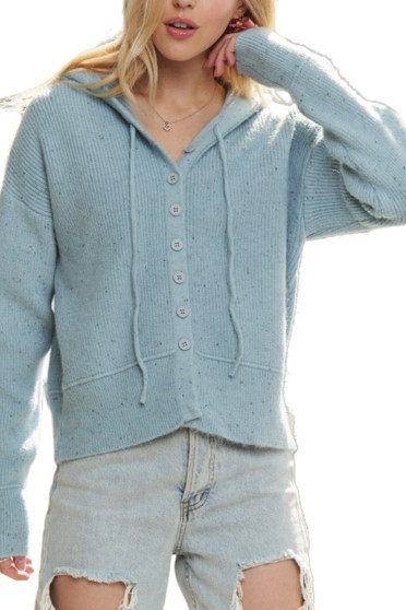 ADORA Hoodie Relaxed Fit  Ribbed Cuffs Sweater Cardigan