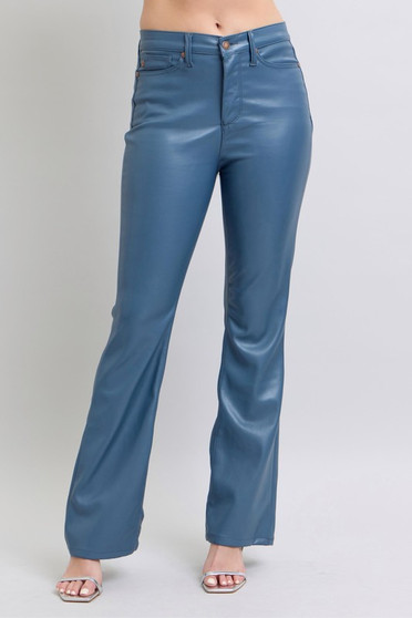 Judy Blue Full Size High Waist Tummy Control Faux Leather Bootcut Pants Plus Size