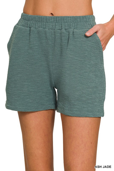 Zenana Cotton Slub Short Pants