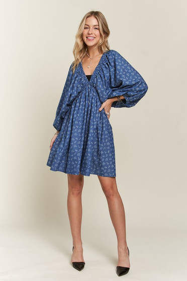 ADORA Batwing Sleeves Floral Dress