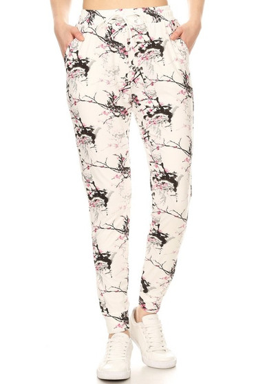 Leggings Depot Full Size Buttery Soft Printed Joggers with Drawstring Plus Size