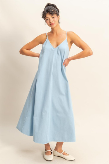 HYFVE Dyed V-Neck Loose Dress