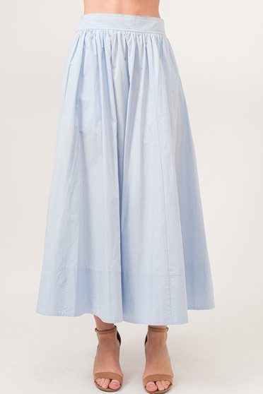 And The Why A-line Flowing Elastic Back Midi Skirt