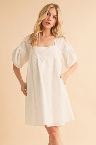 Aemi + Co Square Neck Babydoll Dress with Pockets