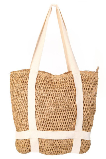 Fame Straw Braided Hat Carrier Tote Bag