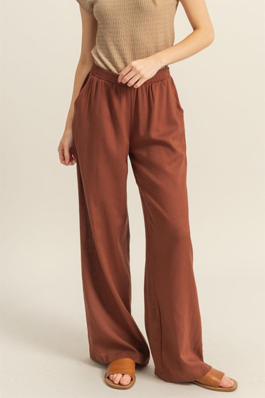 HYFVE Elastic Waist Wide Leg Pants
