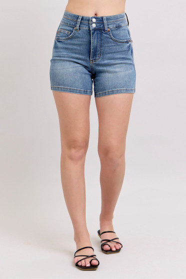 Judy Blue Full Size High Rise Tummy Control Denim Shorts Plus Size