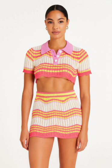 Zig Zag Crochet Two Piece Set
