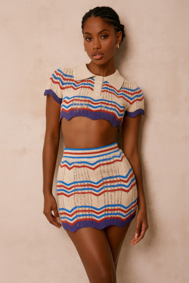 Zig Zag Crochet Two Piece Set​​