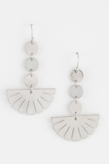 Circle Flower Drop Earrings