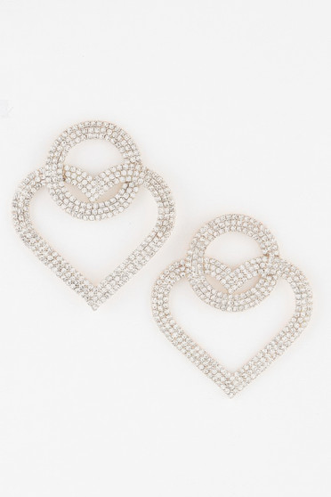 Interlaced Jewel Heart Earrings