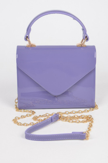Enamel Faux Leather Single Handle Clutch