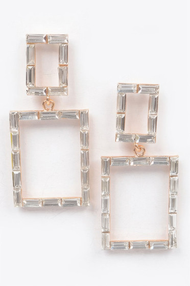 Stone Rectangle Earring