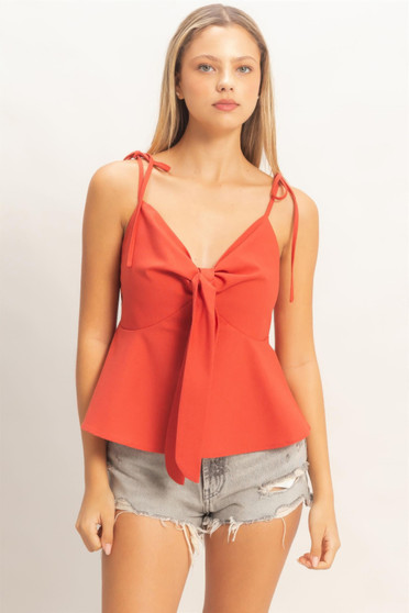 Tie Front Spaghetti Strap Top
