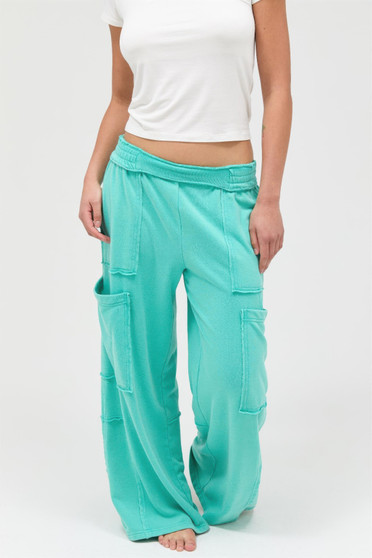 Mineral Wash Wide Leg Cargo Pants​​