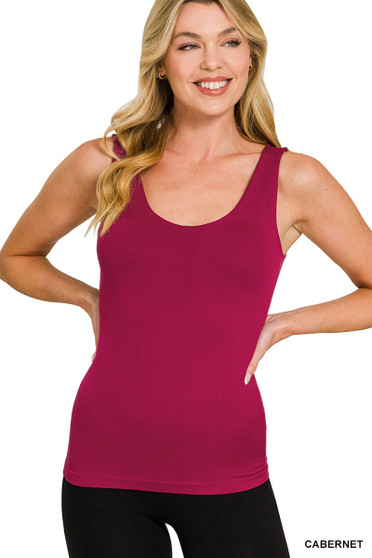 Zenana Seamless Tank Top With Built In Bra