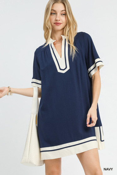 Umgee Linen Rayon Mini Dress
