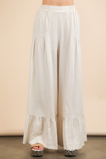 VERY J Palazzo Elastic Waist Comfy Pants