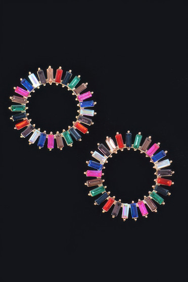Rhinestone Round Earring​​