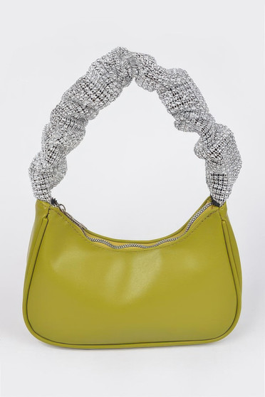 Faux Leather Pleated Shoulder Strap Bag​