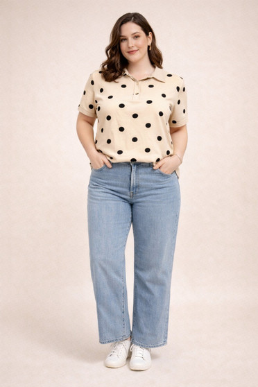 Polka Dot Polo Top​