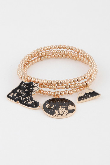 Beaded Hiking Charm Bracelet