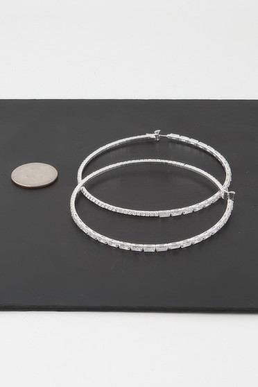 Large Rhinestone Hoop Earrings