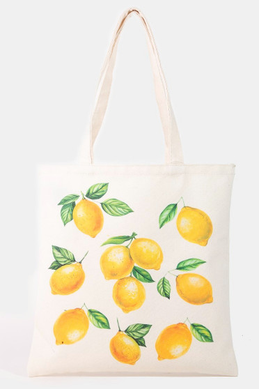 Fame Lemon Print Tote Bag