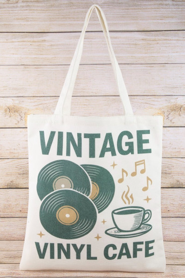 Fame Vintage Vinyl Cafe Tote Bag