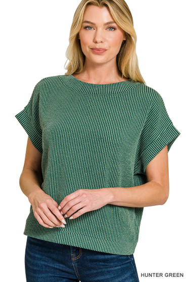 Zenana Raised Rib Cap Sleeve Top