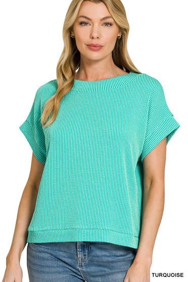 Zenana Raised Rib Cap Sleeve Top