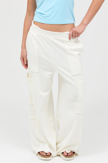 Mineral Wash Wide Leg Cargo Pants​
