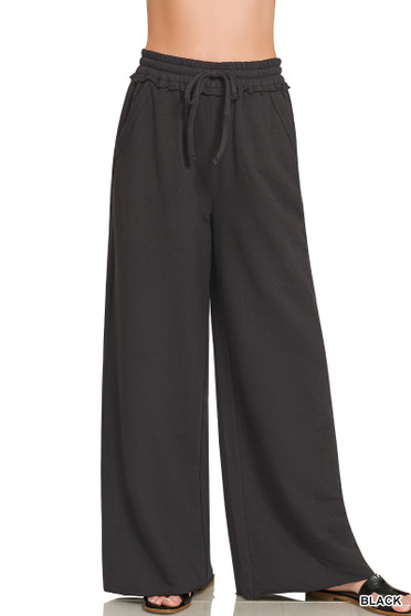 Zenana French Terry Wide Leg Sweatpants