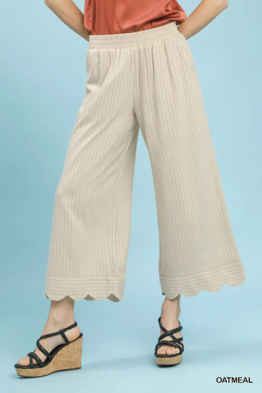 Umgee Pinstripe Wide Leg Pants