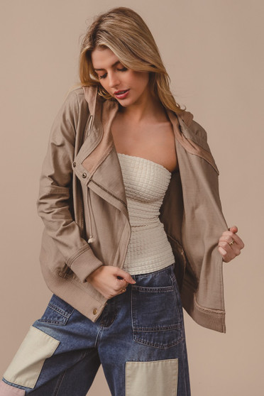 BiBi Textured Woven Rider Jacket