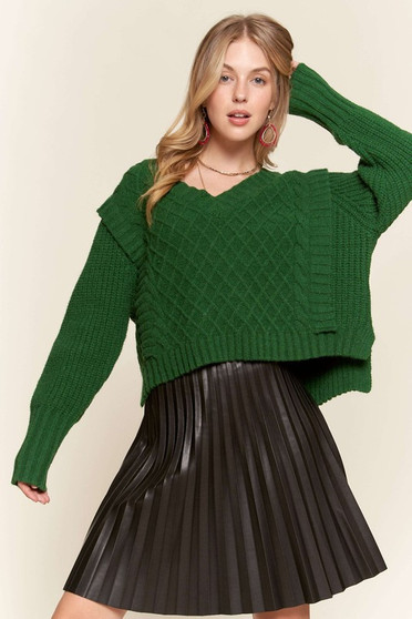 ADORA Ruffle Detail Adorable Sweater